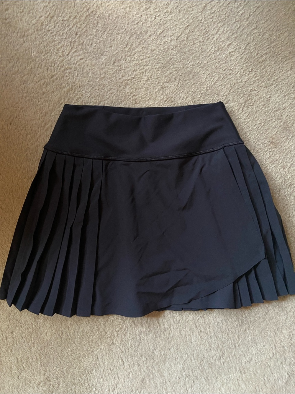 Pleated Black Skort with Smooth Waistband YPB X TIA BOOTH